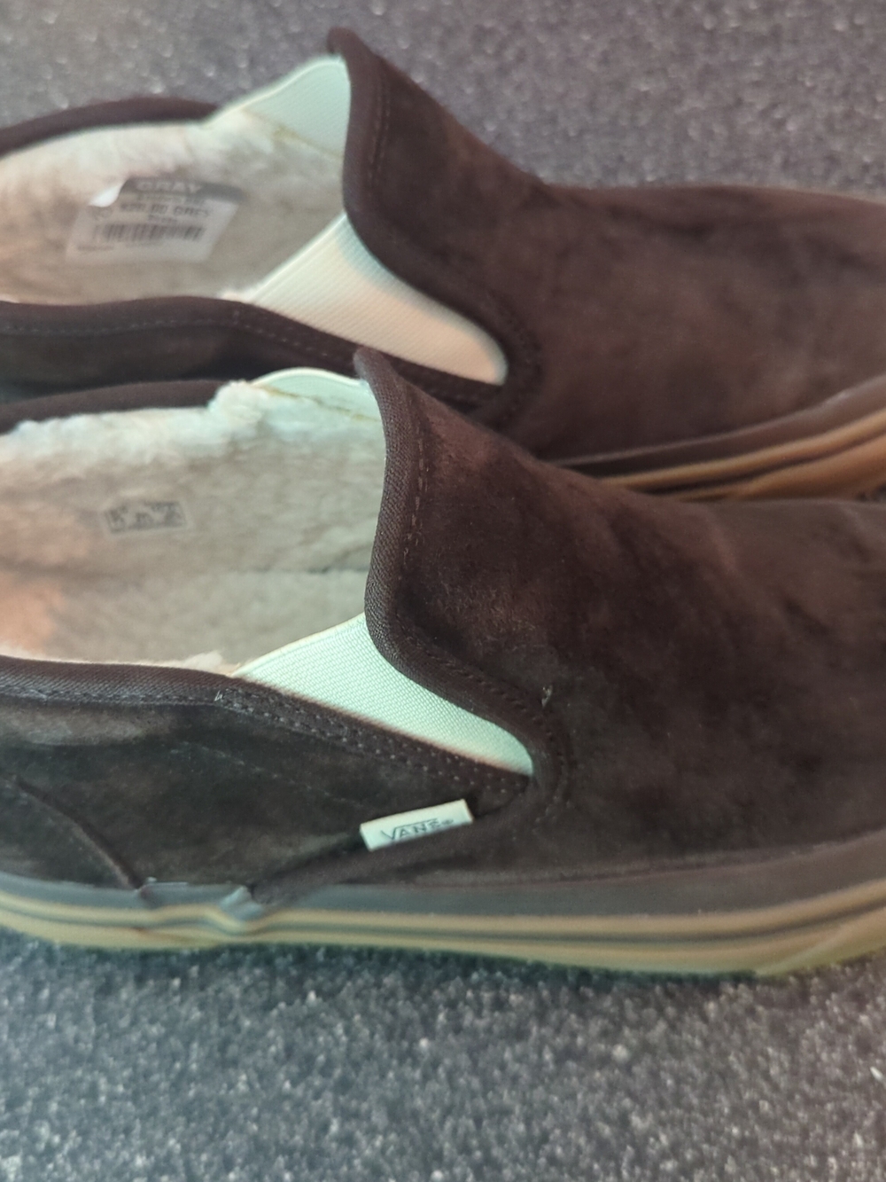 Vans Brown Suede Fleece-Lined MTE Slip-On Loafers